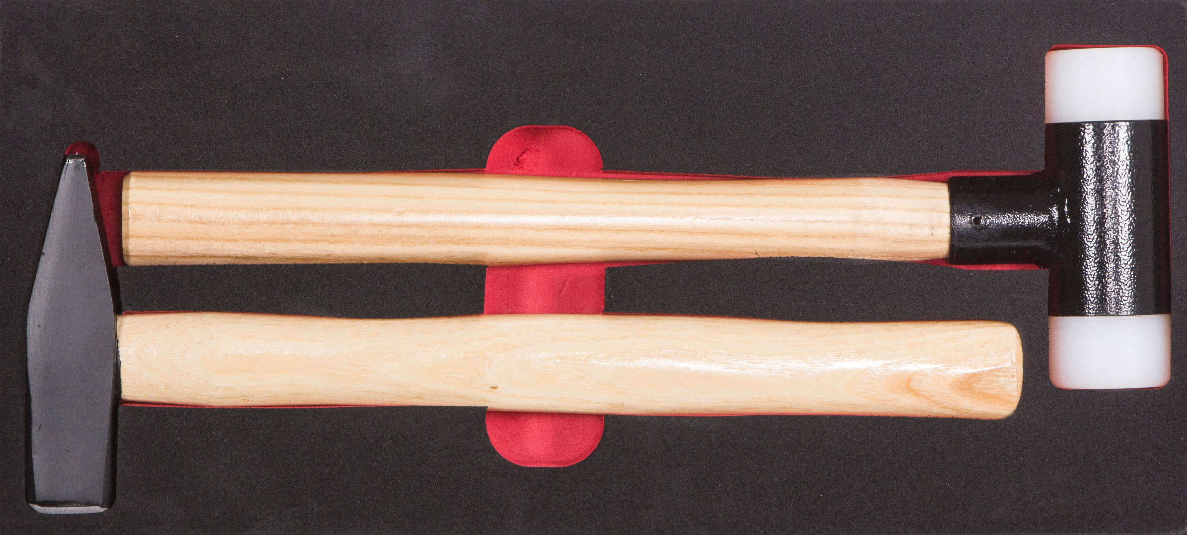 Hammer-Satz, 2-tlg., mit Schaumstoffeinlage Hammer-Satz, 2-tlg., mit Schaumstoffeinlage