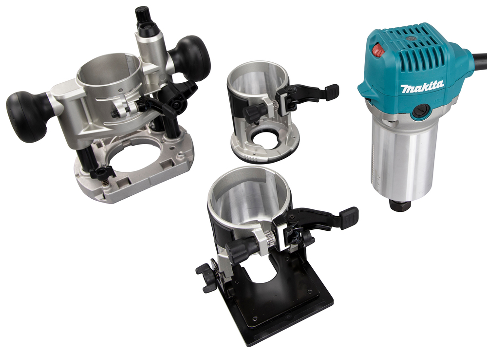 SET Elektrische Einhandfräse / Kantenfräse , 710 W, Makita RT0702CX2J SET Elektrische Einhandfräse / Kantenfräse , 710 W, Makita RT0702CX2J