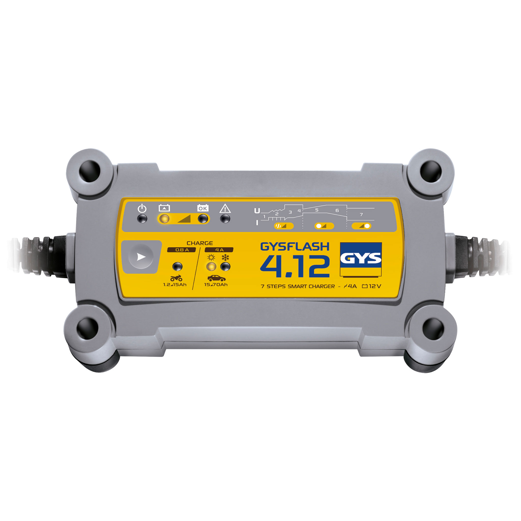 Batterie-Ladegerät GYSFLASH 4 12, 12 V, 1.2 - 70 Ah, für Blei-Säure Batterien Batterie-Ladegerät GYSFLASH 4 12, 12 V, 1.2 - 70 Ah, für Blei-Säure Batterien