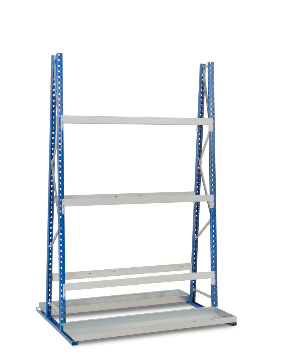 Grundregal VR 2-seitig H2500 x L1500 x T340 mm, mit 6 Trägern und Sockel Grundregal VR 2-seitig H2500 x L1500 x T340 mm, mit 6 Trägern und Sockel