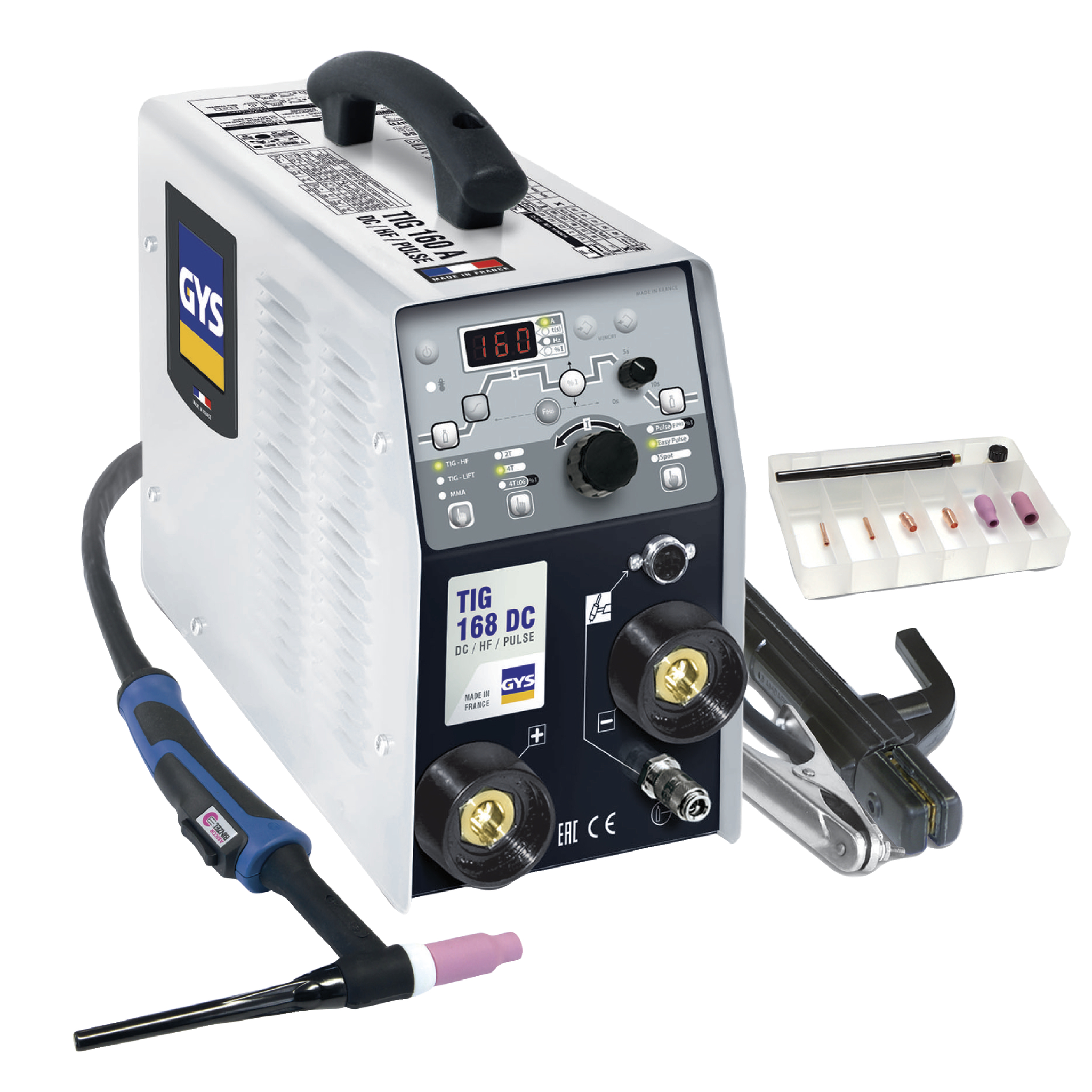 TIG-Schweissgerät, TIG 168 DC HF, mit Zubehör und Druckregler TIG-Schweissgerät, TIG 168 DC HF, mit Zubehör und Druckregler
