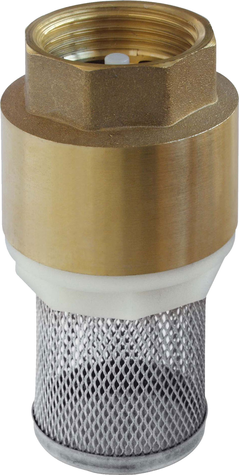 Rückschlagventil Messing VFF 1" IG, mit Edelstahlfilter Inox Rückschlagventil Messing VFF 1" IG, mit Edelstahlfilter Inox