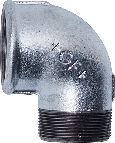 Rohrbogen verzinkt 90 ° 1 1/4", Innen-/Aussengewinde Rohrbogen verzinkt 90 ° 1 1/4", Innen-/Aussengewinde
