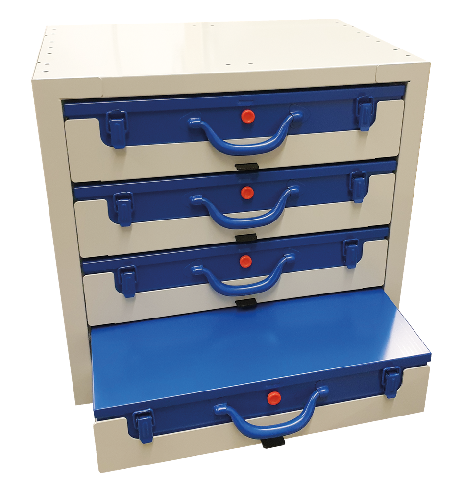 Kofferschrank LK54.4 Set, inkl. 4 Schubladen, inkl. Koffer, 507 x 360 x 483 mm Kofferschrank LK54.4 Set, inkl. 4 Schubladen, inkl. Koffer, 507 x 360 x 483 mm