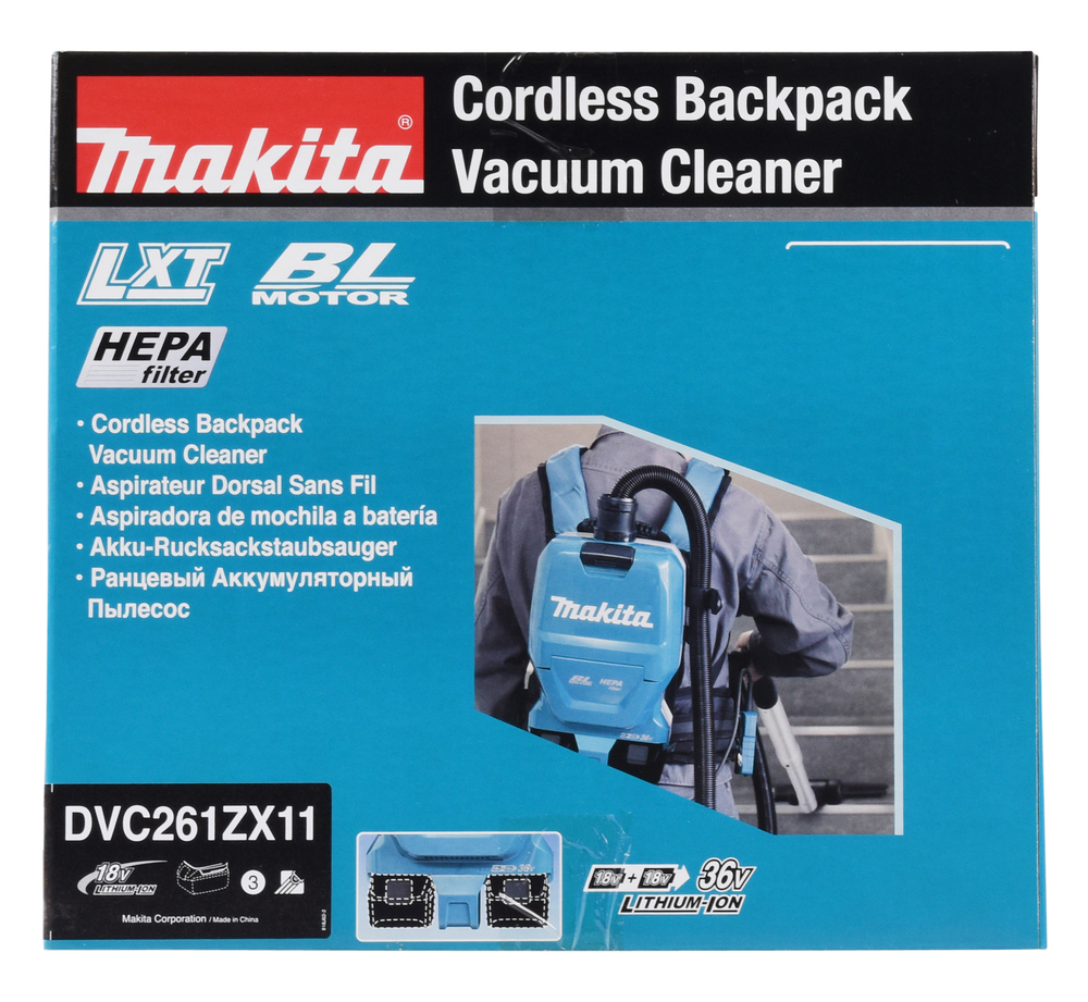Akku-Rucksackstaubsauger LXT, Makita DVC261ZX11 Akku-Rucksackstaubsauger LXT, Makita DVC261ZX11