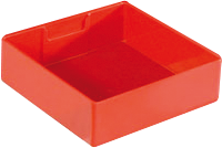 Boxeneinsatz Kunststoff 75 x 75 mm, Farbe rot, Höhe 45 mm Boxeneinsatz Kunststoff 75 x 75 mm, Farbe rot, Höhe 45 mm
